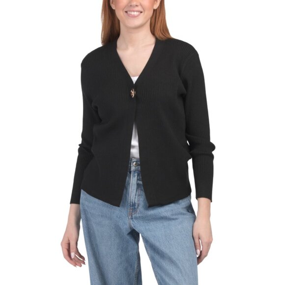 RIO & RIAN Black V-neck Long Sleeve Cardigan - Picture 1 of 2